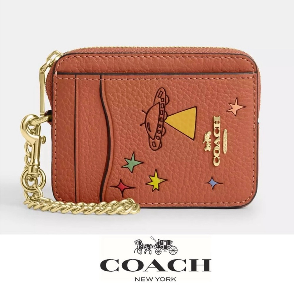 Coach X Observed By Us Zip Card Case Alien UFO Design